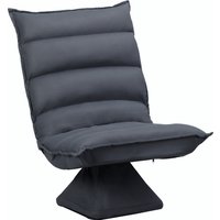 HOMCOM Relaxsessel Bodensofa 360° drehbar mit 5-stufig verstellbarer Rückenlehne, Stahl Dunkelgrau für entspanntes Sitzen Aosom.de – Ansicht 1