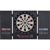 HOMCOM Elektronische Dart-set, Dartboard, Dartscheibe mit 12 Darts, Schwarz+Weiß, 27 Spiele und 202 Trefferoptionen für 8 Spieler, 51 x 6,5 x 57 cm Aosom