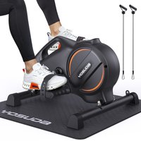 YOSUDA Pedaltrainer, Beintrainer für Zuhause mit 2 Widerstandsbändern und Rutschfester Matte, Mini Heimtrainer für Senioren, Arm und Beintrainer im Sitzen, 16-s