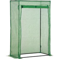 Outsunny Gewächshaus Treibhaus mit aufrollbarer Tür 100x50x150cm aus Stahl und Kunststoff in Grün für Pflanzenpflege und Anzucht Aosom.de – Ansicht 1
