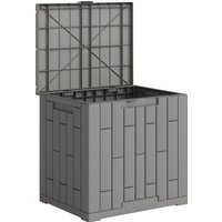 Outsunny Aufbewahrungsbox für außen, 114 l, wasser- und UV-beständig, mit Schloss für Garten, Terrasse, Innenhof, 56x44x54 cm, Grau Aosom – Ansicht 1