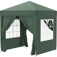 Outsunny Pavillon 2x2m Wasserdicht, Pop-up Faltpavillon mit 4 Seitenwänden, Abflusslöcher Fenster, faltbar Partyzelt UV 30+, Gartenzelt mit Tragetasche, Gartenp – Ansicht 1