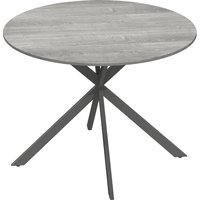 HOMCOM Runder Esstisch für 4 Personen, Ø100 cm Küchentisch im Industriestil mit Stahlbeinen, für Esszimmer, Küche, Homeoffice, Grau Aosom