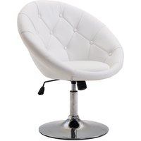 HOMCOM Arbeitshocker Drehhocker verchromt höhenverstellbar Schwarz Weiß PU Stahl 56x71x78-90cm für Büro & Werkstatt Aosom.de – Ansicht 1