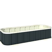 Outsunny Hochbeet Stahl, Pflanzbeet mit Klickverschlüssen Gefaltete Kante Frühbeet Gartenbeet Blumenkasten Pflanzkasten Pflanzkübel Gemüsebeet 136 x 52 x 31 cm 