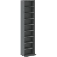 HOMCOM CD- und DVD-Aufbewahrung, Multimedia-Regal, max. Kapazität 260 CDs/120 DVDs, 9 Fächer und 6 verstellbare Einlegeböden, für Wohnzimmer, Schlafzimmer, Büro – Ansicht 1