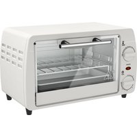 HOMCOM Mini Backofen 10 Liter 750W Kleiner Elektrobackofen mit Temperatur bis zu 230 ℃ Timer 60 Minuten Backblech und Rost 36,5x26x22 cm Cremeweiß Aosom – Ansicht 1