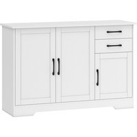 HOMCOM Sideboard Küchenschrank mit Soft-Close-Türen, 2 Schubladen, verstellbarem Einlegeboden und 3 Türen, moderner Aufbewahrungsschrank für Ess- und Wohnzimmer – Ansicht 1