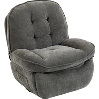 HOMCOM Relaxsessel, 360° Dreh- und Wippsessel, Manuell verstellbarer Chenille-Sessel mit breitem Sitz, hoher Rückenlehne, breiten Armlehnen, Fußstütze und Seite