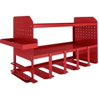 Outsunny Organizer für elektrische Gartenwerkzeuge, 2-stufiges Wandregal für 5 Bohrmaschinen, Metallhalter mit Seitenschale und 4 Haken, für Garage, Werkstatt,  – Ansicht 1
