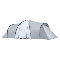 Outsunny Familien Campingzelt 4-6 Personen Kuppelzelt 2 Schlafzimmer 1 Wohnzimmer und 1 Vordach UV-Schutz Wasserdicht 2000 mm Transporttasche multicolor Aosom – Ansicht 1