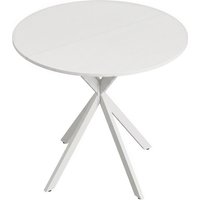 HOMCOM Runder Esstisch für 2 Personen, Ø80 cm Küchentisch im Industriestil mit Stahlbeinen, für Esszimmer, Küche, Homeoffice, Weiß Aosom