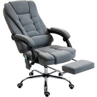 Vinsetto Massierender und beheizter Bürostuhl, ergonomischer Bürostuhl höhenverstellbar, neigbare Rückenlehne, Fußstütze, kabelgebundene Fernbedienung, 360° dre – Ansicht 1