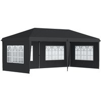 Outsunny Pavillon ca. 3x6m Wasserdicht Pop-up Faltpavillon mit 4 Seitenwänden, Fenster, Partyzelt mit UV-Schutz, Oxford Gartenpavillon inkl. Tragetasche Gartenz – Ansicht 1