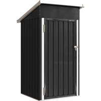 Outsunny Metall Gerätehaus 0,74 m² Geräteschuppen mit Pultdach Lüftungsöffnungen Abschließbarer Tür 107,5 x 91 x 185 cm wetterfest Gartenhaus Schuppen für Außen – Ansicht 1