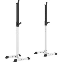 HOMCOM Hantelständer, 2er-Set, Langhantelablage, Höhenverstellbare Hantelablage mit Gummi-Fußkappen, 105-160 cm, Krafttraining, bis 150 kg Aosom – Ansicht 1