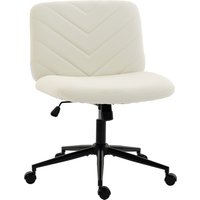 HOMCOM Bürostuhl ohne Armlehnen, 62 cm Breite Sitzfläche, Höhenverstellbar 48-58 cm, Wippfunktion, Drehstuhl mit PU-Rollen, Haustierfreundliches Leder, bis 120  – Ansicht 1