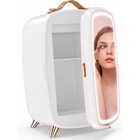 HOMCOM Mini Kühlschrank 6 L Kleiner Kosmetikkühlschrank mit Kühlfunktion, Tragbarer Schönheitskühlschrank für Kosmetik, Getränke, Obst, Weiß Aosom – Ansicht 1