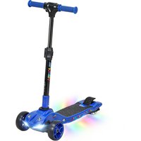 AIYAPLAY Elektroroller für Kinder, faltbar, ab 6 Jahren, 3 Räder, Zero-Start, Höchstgeschwindigkeit 8 km/h, bunte LED-Lichter, Reichweite 8 km, Fußbremse, blau  – Ansicht 1
