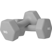 SPORTNOW Hantelset, 2er Set Hanteln mit Gewichten, Kurzhantelset aus Gusseisen, 2 x6 kg Kurzhanteln für Männer und Frauen, Dumbbell Set für Zuhause, Fitnessstud – Ansicht 1
