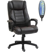 Vinsetto Bürostuhl mit Massagefunktion, Ergonomischer Chefsessel mit Vibrationsmassage, Wippfunktion, Höhenverstellbarer Schreibtischstuhl Drehstuhl, Braun Aoso – Ansicht 1