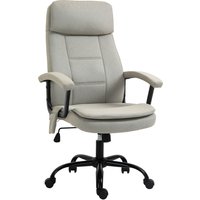 Vinsetto Bürostuhl mit Massagefunktion ergonomischer Schreibtischstuhl höhenverstellbar mit Wippfunktion Beige für Komfort im Homeoffice Aosom.de – Ansicht 1