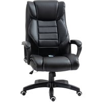 Vinsetto Massage Bürostuhl Leder, ergonomischer höhenverstellbarer Drehstuhl, Computerstuhl in Schwarz für Büro & Homeoffice Aosom.de – Ansicht 1