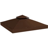 Outsunny Ersatzdach für Pavillon 3 x 3 m, wasserdicht Pavillondach, Doppeldach Ersatzbezug für Gartenpavillon, Ersatzteile aus Oxford-Stoff, 370 g/m², Kaffee ex – Ansicht 1