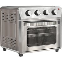 HOMCOM Mini Backofen mit Umluft, 24 L 1600W 90-230℃ Heißluftofen mit 60 Min. Heißluftfritteuse, 6 Heizmodi, Timer, Zubehör, 24L, Silber Aosom – Ansicht 1