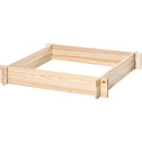 Outsunny Hochbeet aus Holz, Garten-Hochbeet, bodenloses Design, einfach zu montieren, für Gemüse, Kräuter und Blumen, aus Massivholz, Naturholz Aosom – Ansicht 1