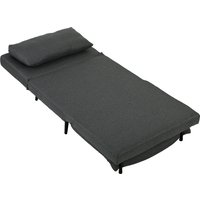 HOMCOM Schlafsessel 3-in-1 Sessel mit Bettfunktion, Klappbar Relaxsessel mit Verstellbarer Rückenlehne, Lendenkissen, Leinenoptik Schlafsofa für Wohnzimmer, Sch – Ansicht 1