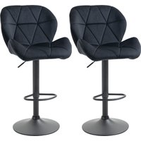 HOMCOM 2er-Set Barhocker drehbar, Barhocker mit Lehne höhenverstellbar, Barhocker mit Rückenlehne, Schwarz Aosom.de – Ansicht 1