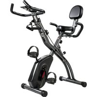 SPORTNOW 3 in 1 Heimtrainer Fahrrad Klappbar Leise Liegeergometer mit LCD Monitor Bluetooth Herzfrequenz Sensor Widerstandsband Senioren Hometrainer Fahrrad mit