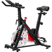 SPORTNOW Heimtrainer für Zuhause mit Bluetooth-App, magnetischer Widerstand, leiser Trainer mit LCD-Display, Schwungrad, verstellbarer Sitz und Lenker, Rollen,  – Ansicht 1