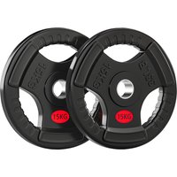 SPORTNOW Olympische Hantelscheiben, Loch Ø50 mm, 2 Hantelscheiben 15 kg mit Innenring aus Stahl und dreifachem Griff, für Kurzhanteln und Stangen, Fitness-Train – Ansicht 1