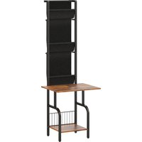 HOMCOM CD DVD Blueray Regal CD-Ständer mit 3 Stofftaschen und Tischplatte Medienregal mit offenem Fach Bücherregal Blurays Aufbewahrung fürs Wohnzimmer 50 x 48, – Ansicht 1