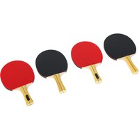SPORTNOW Set mit 4 Tischtennisschlägern, Set mit 4 Tischtennisschlägern + 8 Bällen + 1 Tasche, für Anfänger, Einsteiger, Experten Aosom – Ansicht 1