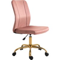 Vinsetto Bürostuhl im zeitgenössischen Design, drehbarer 360° ergonomischer Stuhl, gebogener Rückenlehne, höhenverstellbar, Samtbezug 56 x 60 x 102 cm rosa und 