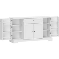 HOMCOM Küchenbuffet, Aufbewahrungsmöbel mit Schublade, 4 Soft-Close-Türen, Türfächer und verstellbare Einlegeböden, TV-Möbel bis 65 Zoll, für Wohn- und Esszimme – Ansicht 1