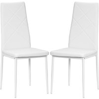 HOMCOM Set 2 Esszimmerstühle mit hoher Rückenlehne, Küchenstühle aus Kunstleder mit Diamantsteppung, rutschfeste Fußkappen und Stahlbeine für Wohnzimmer, 41x50x – Ansicht 1