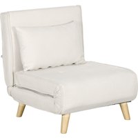 HOMCOM Schlafsessel, Klappbett mit Bettfunktion, Lendenkissen, Klappbar Relaxsessel mit Leinenoptik, Verstellbarer Rückenlehne, bis 150 kg Belastbar, für Wohnzi – Ansicht 1