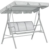 Outsunny 3-Sitzer Hollywoodschaukel, mit verstellbarem Sonnendach, belastbar bis 240 kg, für Garten, 171x108x154cm, Grau Aosom.de – Ansicht 1