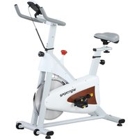 SPORTNOW Heimfahrrad, leises Standfahrrad mit einstellbarem Sitz und Widerstand, LCD-Monitor, Tabletthalter, Innenfahrrad für Cardio-Training zu Hause, weiß Aos – Ansicht 1