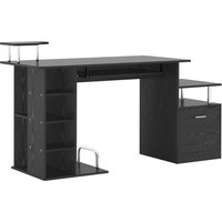HOMCOM Schreibtisch Computertisch Bürotisch PC Tisch Schwarz Aosom – Ansicht 1