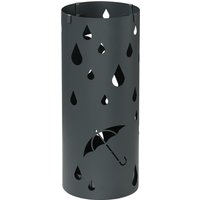 HOMCOM Schirmständer Regenschirmständer mit 4 Haken und abnehmbarer Tropfschale Schirmhalter für Gehstöcke & Regenschirme Stahl Ø17 x 41 cm Dunkelgrau Aosom – Ansicht 1