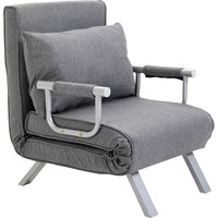 HOMCOM Schlafsofa Schlafcouch mit Verstellbarer Rückenlehne, Wurfkissen, Sofa mit Schlaffunktion, Leinenoptik, Armlehne, Couch für Wohnzimmer, Schlafzimmer, Gra – Ansicht 1