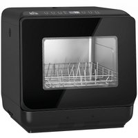 HOMCOM Mini Geschirrspüler Freistehend Tischgeschirrspüler mit 4 Maßgedecke 5 Programmen Trocken Funktion 6L Wassertank Touch Control LED Anzeige Spülmaschine m – Ansicht 1