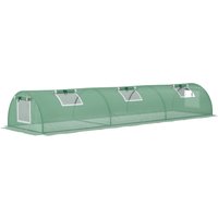 Outsunny Foliengewächshaus Mini Tunnelgewächshaus 300x80x45cm mit UV-beständiger PE Folie und Mesh Fenster in Grün für Pflanzenzucht Aosom.de – Ansicht 1