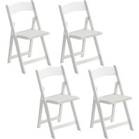 HOMCOM 4er-Set Klappstühle aus Kunststoffharz, tragbare Klappstühle für Innen und Außen mit PU-gepolstertem Sitz, 45 x 44 x 78 cm, Weiß Aosom – Ansicht 1
