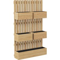 Outsunny Hochbeet Holz, verstellbar Pflanzbeet mit Rankgitter Frühbeet Gartenbeet Blumenkasten Pflanzkasten 60x16x100cm für Garten Balkon, Gartenspalier für Blu – Ansicht 1
